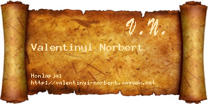 Valentinyi Norbert névjegykártya